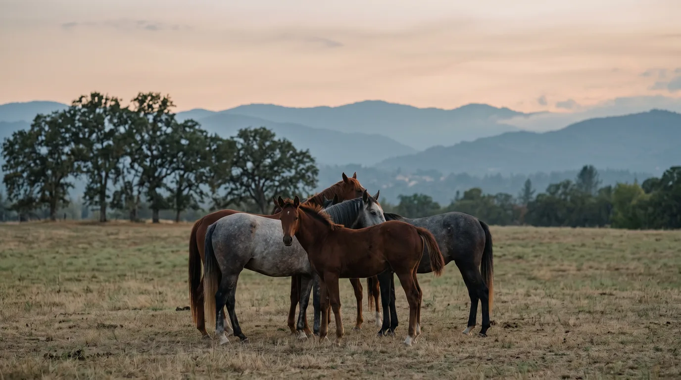 Chevaux en liberté, Aux Écuries de Vignieu, Isère